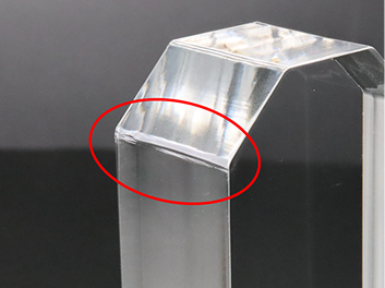 アクリルグッズの注意事項 アクリル20mm・30mm厚のカット面の仕上がり