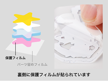 アクリルグッズ印刷の注意事項 表側印刷時は背面側にフィルムが貼られています