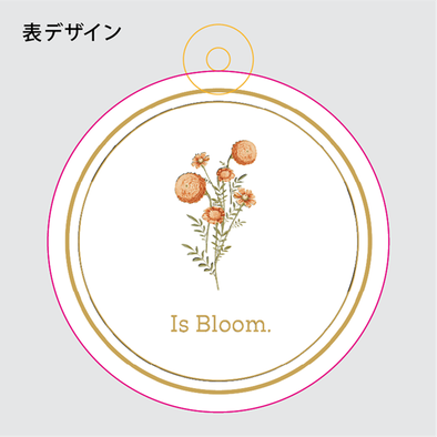 アクリルキーホルダー制作見本-ガラスチャームの表のデザインデータ