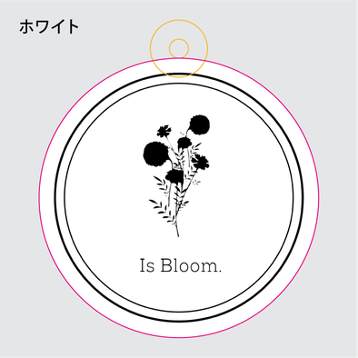 アクリルキーホルダー制作見本-ガラスチャームのホワイトインクデータ