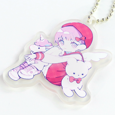 アクリルキーホルダー制作見本-ゆめかわイラストアクキーの本体の印刷面アップ（表）