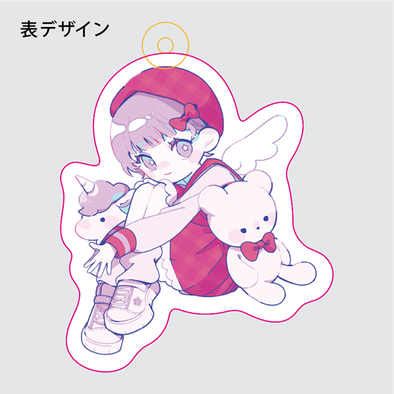 アクリルキーホルダー制作見本-ゆめかわイラストアクキーの表のデザインデータ