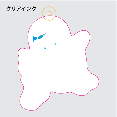 アクリルキーホルダー制作見本-ゆめかわイラストアクキーのクリアインクデータ