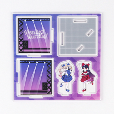 アクリルジオラマ制作見本-ライブステージジオラマセットの印刷面アップ（表）