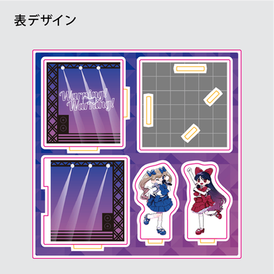 アクリルジオラマ制作見本-ライブステージジオラマセットの表のデザインデータ