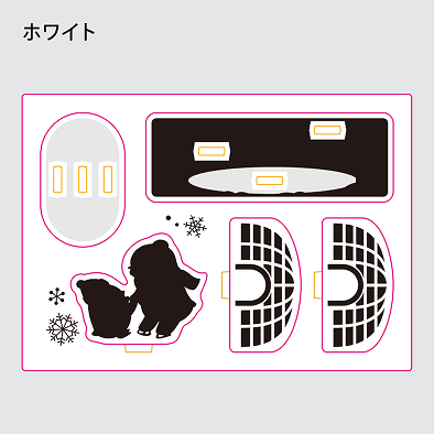 アクリルジオラマ制作見本-ゆらゆらアクリルジオラマのホワイトインクデータ