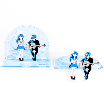 アクリルジオラマ制作見本-お座りアクリルジオラマの組み立て後