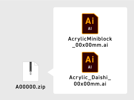 アクリルミニブロックのデータ作成-Illustrator.3保存形式に注意