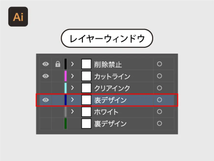 アクリルミニブロックのデータ作成-2.デザインレイヤー内でデザインを作成 Illustrator