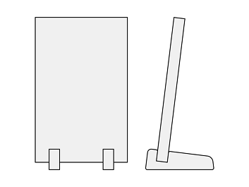本体サイズ175×275mm・20mm厚のアクリルオブジェを縦向きに飾った場合のサイズ感