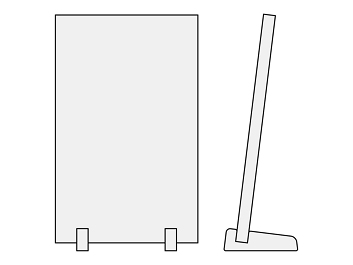 本体サイズ250×400mm・20mm厚のアクリルオブジェを縦向きに飾った場合のサイズ感