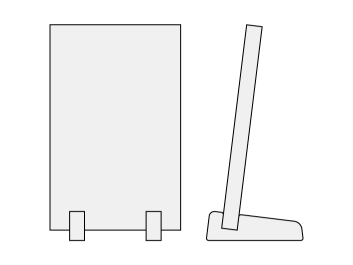 本体サイズ175x275mmのアクリルオブジェを縦向きに飾った場合のサイズ感