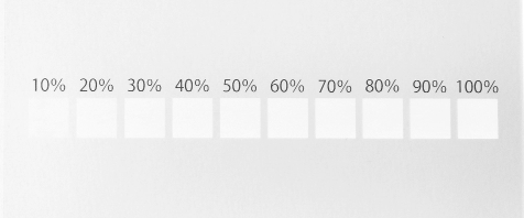 アクリルグッズ印刷のホワイトインクの濃度チャート