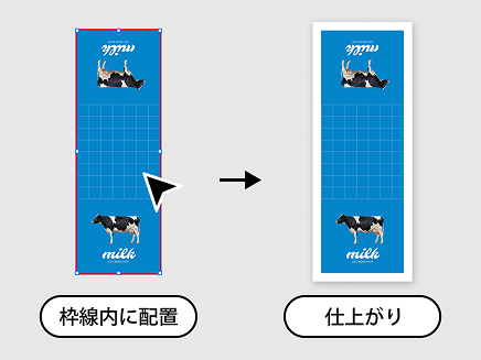 布生地プリント｜データの作成方法｜枠線ぴったりにデザインを作成