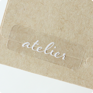 ホワイトインクで印刷した透明シールの使用例