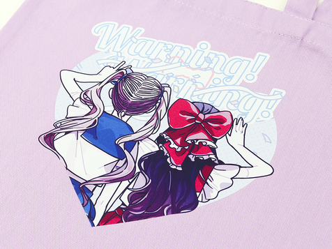 熱転写プリントのトートバッグのプリント面