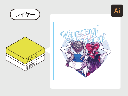 レイヤーを選択してデザインを作成