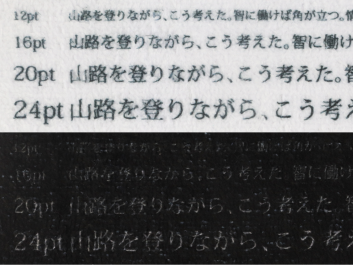 印刷の再現度-ハーフコットンタオルでの文字の印刷の仕上がり