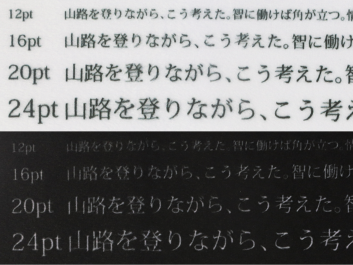 印刷の再現度-リバーシブルタオルでの文字の印刷の仕上がり