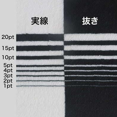 ベロアタッチブランケットの線の出力見本
