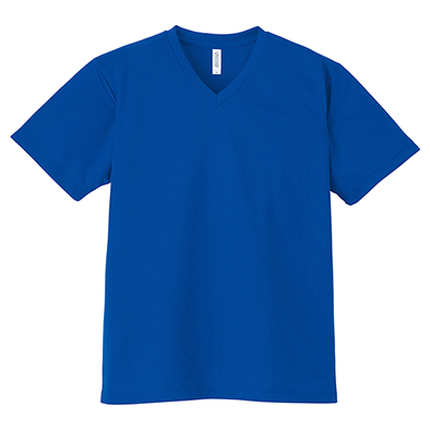 青いVネックシャツ ドライTシャツプリント 00337-AVT｜印刷通販【デジタ】