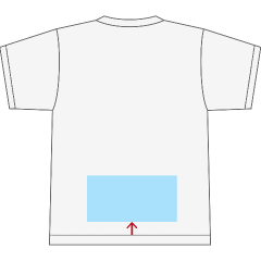 Tシャツのプリント位置・後面-中-下部