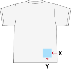 Tシャツのプリント位置・後面-小-下合わせ