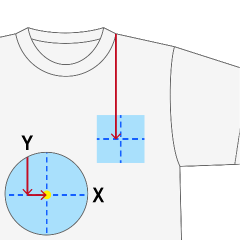 Tシャツのプリント位置・胸-ワンポイント（約8～10㎠）