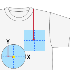 Tシャツのプリント位置・胸-ワンポイント（約12～15㎠）