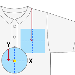ポロシャツのプリント位置・胸-ワンポイント（約12～15㎠）