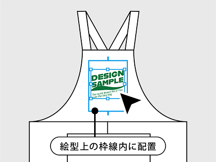 絵型上の枠内にデザインを配置-シルクスクリーンプリント