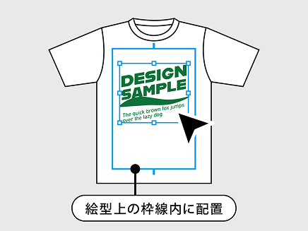 絵型上の枠内にデザインを配置-シルクスクリーンプリント